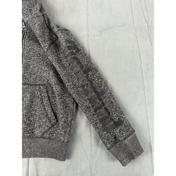 Timberland Full Zip Hoodie Boys Small Gray Charcoal Spell Out Sleeve Logo - Picture 5 of 10
